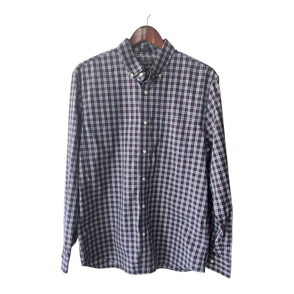 Banana Republic Button Down Plaid Shirt  red, white, & blue Size L Men